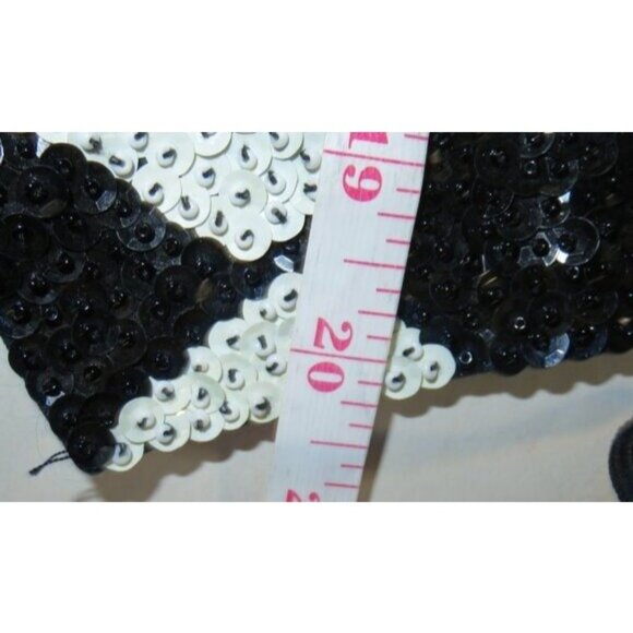 Vintage Black & White Embellished Sequined Reversible Vest evening wear - Picture 7 of 8